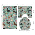 thumbnail image 3 of Dachshund and Flower Bathroom Rugs Sets 3 Piece,Toilet Cover Set,Absorbent Non Slip Bathroom Mats Sets with U-Shaped Contour Rug Toilet Rug Set, 3 of 5