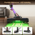 thumbnail image 3 of Maircle Stick Vacuum Cleaner, 36Kpa Powerful Suction Cordless Vacuum with Headlight Motorized Brush, Self-Standing for Hard Floor, Carpet Pet Hair, Purple, 3 of 7