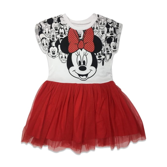 Vestido para niña pequeña Disney Minnie Mouse rojo y blanco talla 3T