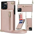 thumbnail image 1 of kurtrusly Wallet Case for iphone PU Zipper Wallet Smartphone Case with Card Holder & Shoulder Strap, 1 of 5