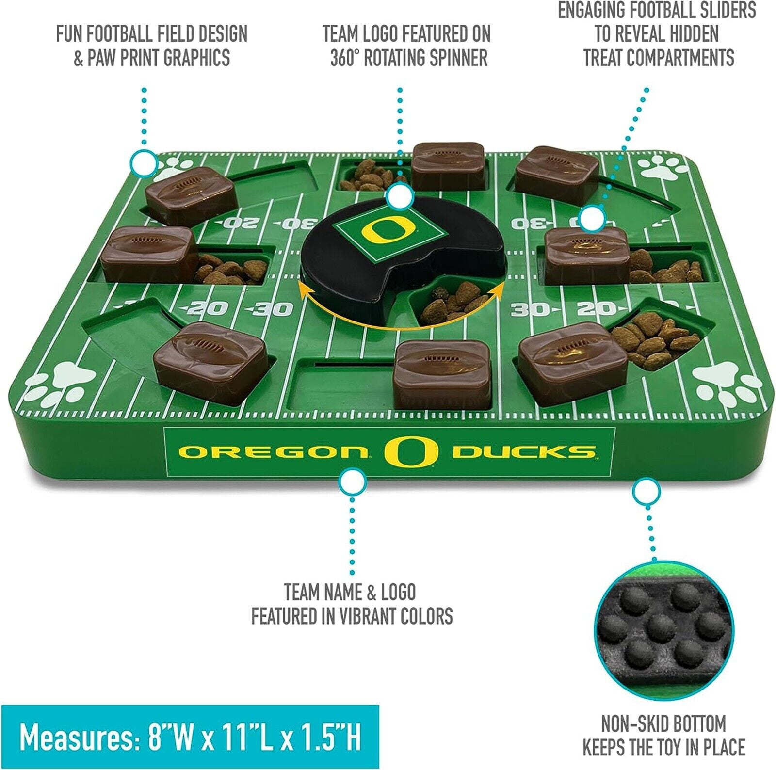 Pets First NCAA Oregon Ducks Puzzle Toy, Puzzle Treat Dog Toy, Interactive Dog Treat Toy, Dog Puzzle Feeding Slow Toy