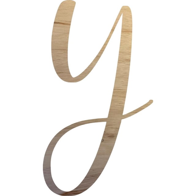 Unpainted Wood Letter Y Craft, Paintable 8'' Tall Wood Alphabet Letter, DIY Nicholia Script Font