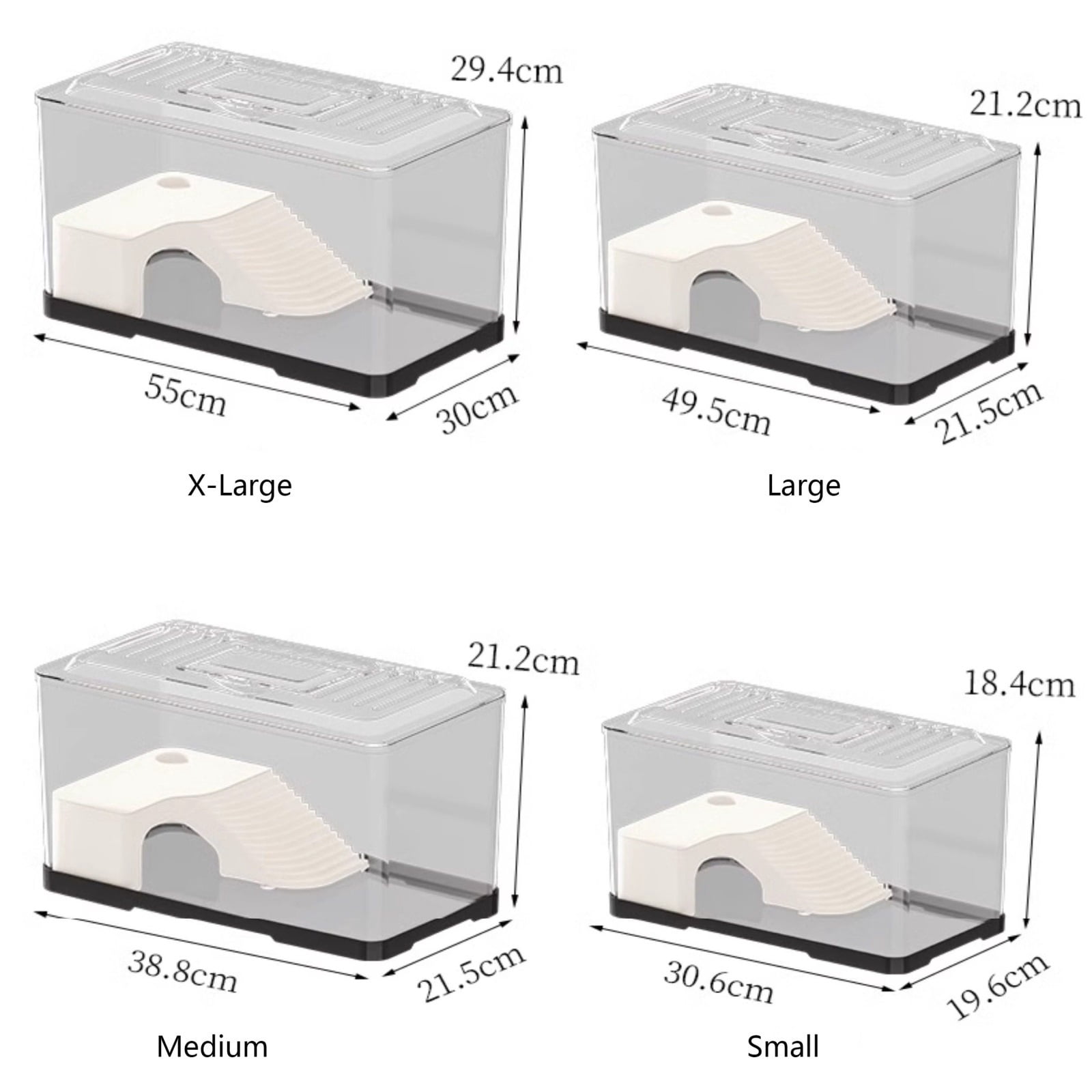 Transparent Turtle Viewing Tank Desktop Aquarium for Feeding and Observation
