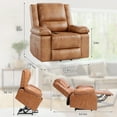 thumbnail image 3 of Power Lift Recliner Chair with Heat & Massage - Electric PU Leather Recliner for Elderly, Remote Control, 2 Side Pockets - Power Rising Recliner Sofa for Living Room & Bedroom, 3 of 8