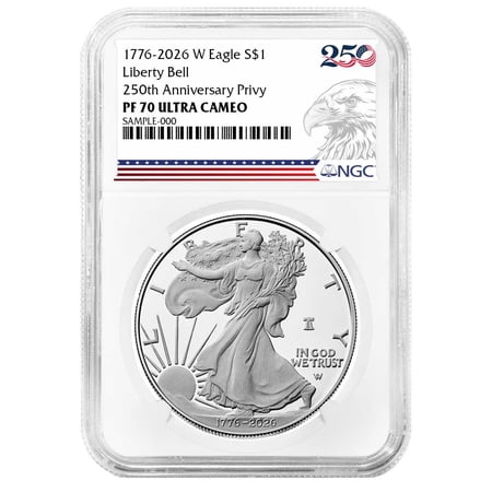 2026-W Proof $1 American Silver Eagle NGC PF70UC 250th Eagle Label