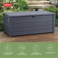 thumbnail image 3 of Keter Brightwood 120 Gallon Durable Resin Outdoor Deck Box Storage Organization, Anthracite Gray, 3 of 13