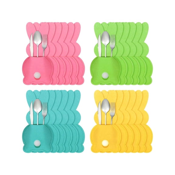 12pcs Assorted Rabbit Dinnerware Set Easter Party Tableware Decorations With Fork