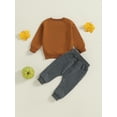 thumbnail image 5 of Infant Baby Toddler Boy Halloween 2Pcs Outfit 0 6 12 18 24 Months 2T 3T Letter Print Long Sleeve Crewneck Sweatshirt Tops Long Pants Clothing Set, 5 of 9