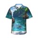 thumbnail image 1 of Balery Tropical Paradise Window View Camisas hawaianas de manga corta para hombre, camisas playeras de corte holgado, camisas de vacaciones con botones,X-Large, 1 of 7