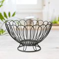 thumbnail image 6 of Tongina Fruit Basket Fruit Serving Basket Round Snack Holder for Bread Fruit Veggies Medium Black, 6 of 8
