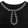 thumbnail image 5 of Ounisa Women Long Sleeve Shirt Going Out Top Rhinestone Sequin Keyhole Neck Knit Ribbed Slim Casual T-Shirt, 5 of 8