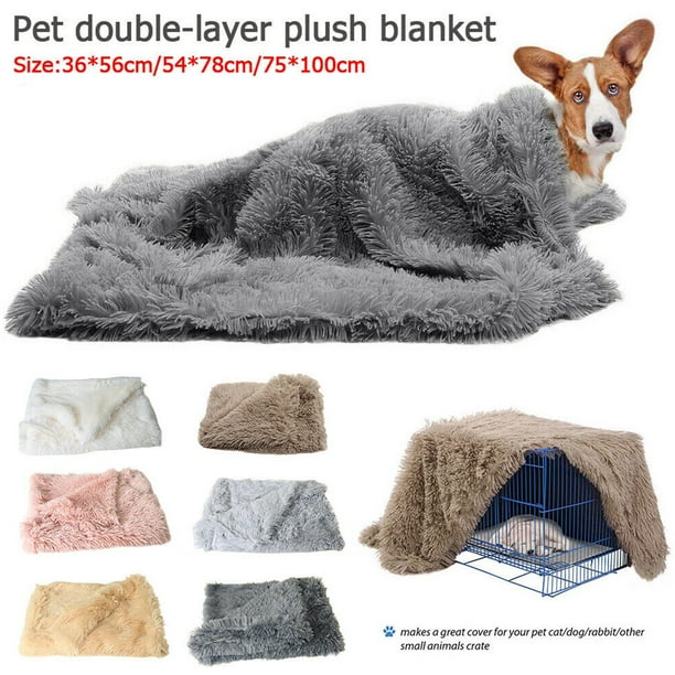 DoubleSide Calming Dog Blanket, Large & Small Size Shag Vegan Fur Dog