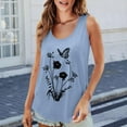 thumbnail image 3 of Tiqkatyck Tank Tops for Women Trendy Women's 2025 Chic Round Neck Short Sleeve Shirts 2D Printed Casual Loose Fit Vest Sleeveless Tunic Tops Summer Tops for Women Sky Blue L, 3 of 6