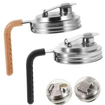 2Pcs Wide Mouth Jar Stainless Steel Pour Spout Lid, Reusable Jar Lids for Wide Mouth Jars
