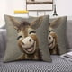 thumbnail image 5 of Short Lint Pillow Cover 18inch Cute Two Donkeys Embroidery Decorative Throw Pillowcase For Sofa Bedroom Living Room Home Decoration, 5 of 6