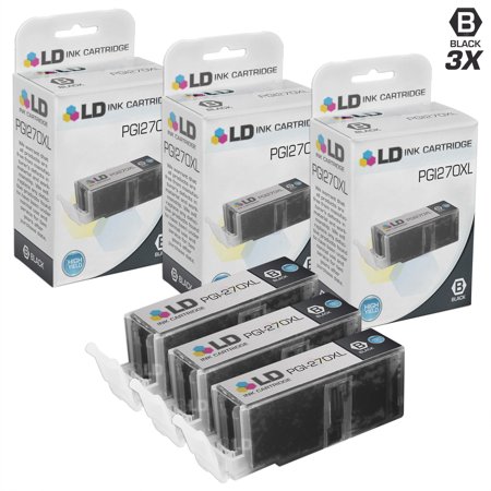 LD Compatible Cartridge Replacement for Canon PGI-270XL 0319C001 High Yield (Pigment Black  3-Pack)