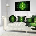 thumbnail image 3 of Designart Cabalistic Green Fractal Sphere - Abstract Throw Pillow - 12x20, 3 of 5
