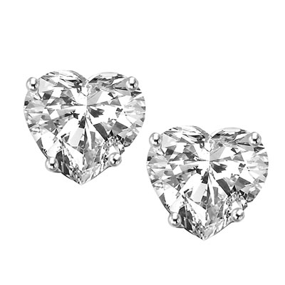 1 carat heart shaped diamond earrings