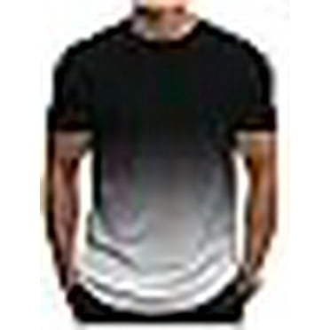 Gradient, Short Sleeve, Round Neck T-Shirt, Men's