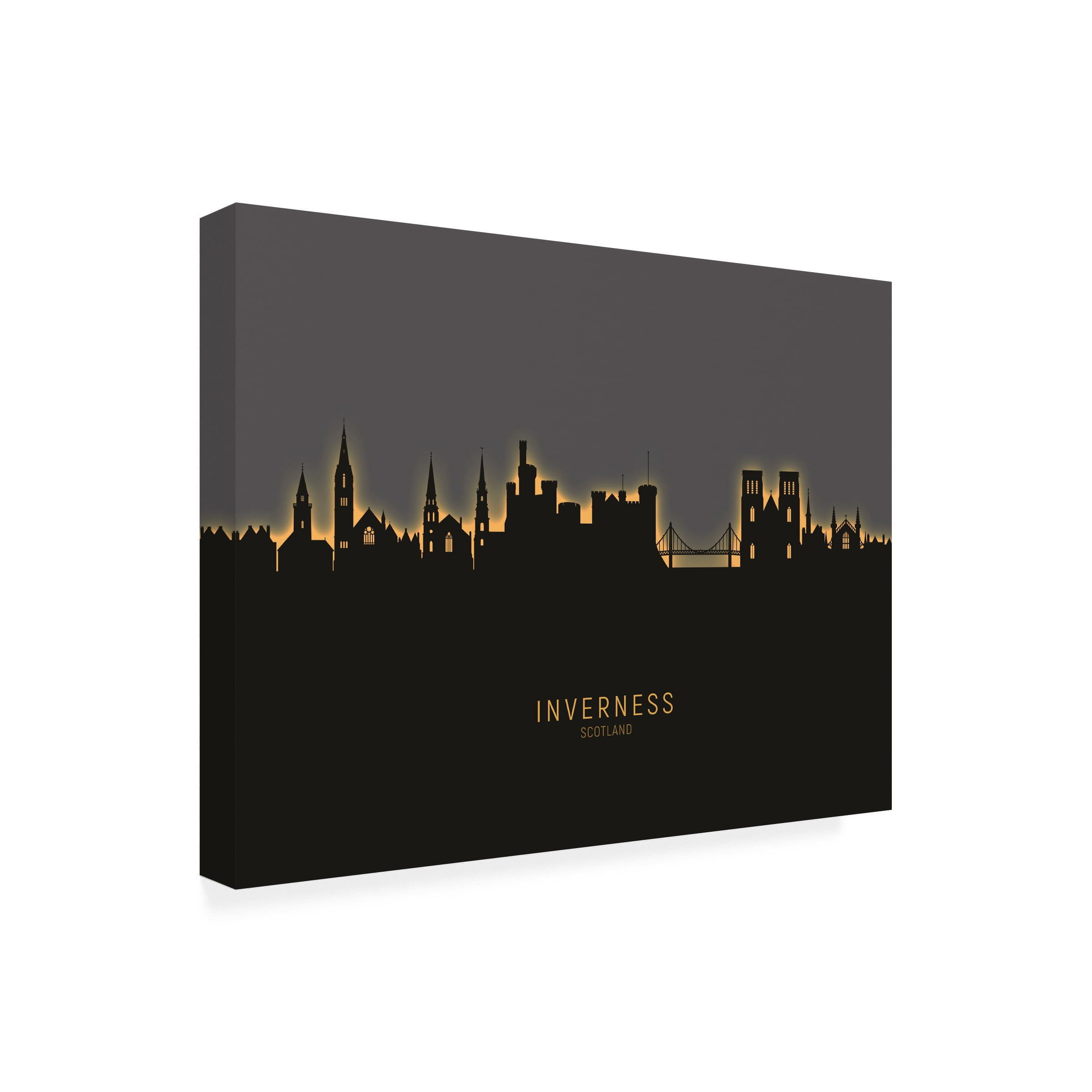 Michael Tompsett 'Inverness Scotland Skyline Glow II' Canvas Art