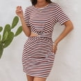 thumbnail image 4 of IROINNID Summer Dresses For Women Vacation Sexy Short-sleeved Round Neck Hollow Holiday Dress Summer Saving, 4 of 5