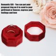 thumbnail image 3 of Unique Bargains Velvet Ring Box 2 Slots Double Ring Display Holder for Wedding Ceremony Proposal Red, 3 of 7