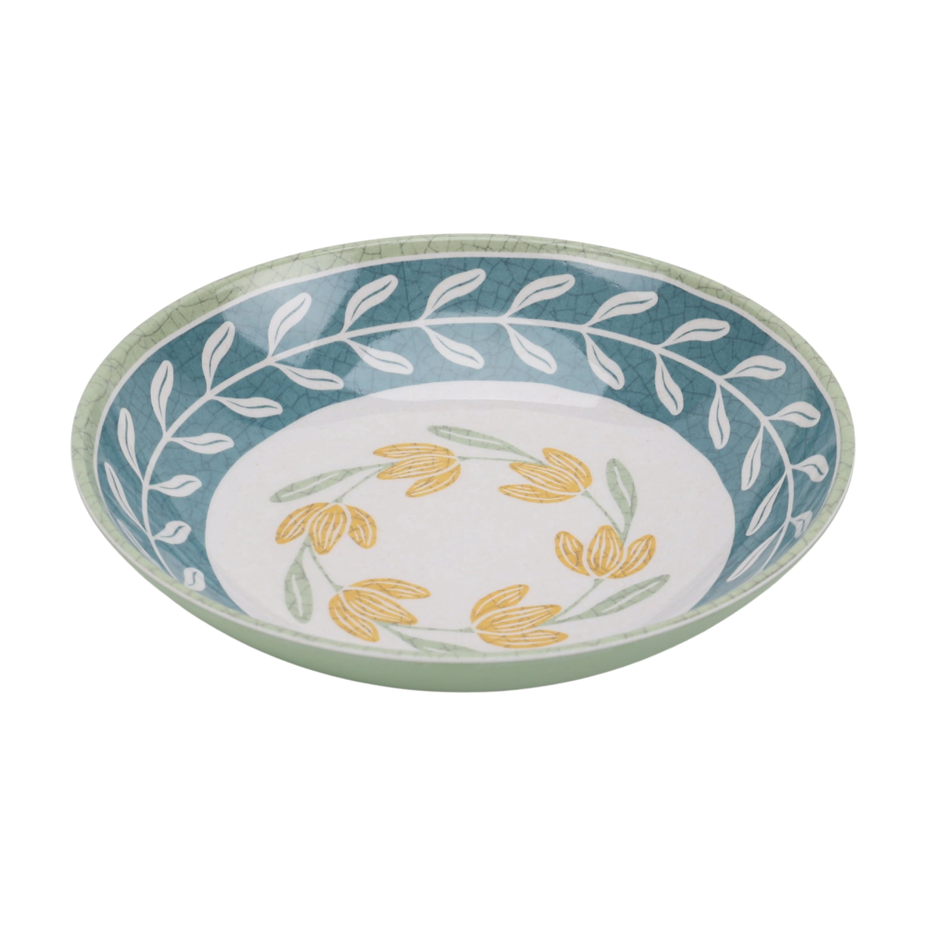 (2 pack) Better Homes & Gardens Floral Green Dinner Bowl Set, 4-Pack
