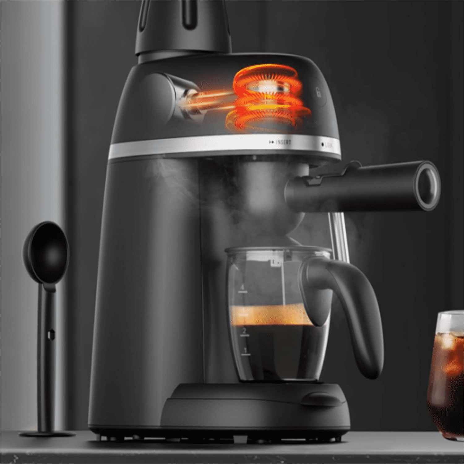 3.5 Bar Espresso & Cappuccino Machine with Steam Wand, Compact Design Coffee Maker for Latte, Safety Lock & Tritan Cups, 800w, Black