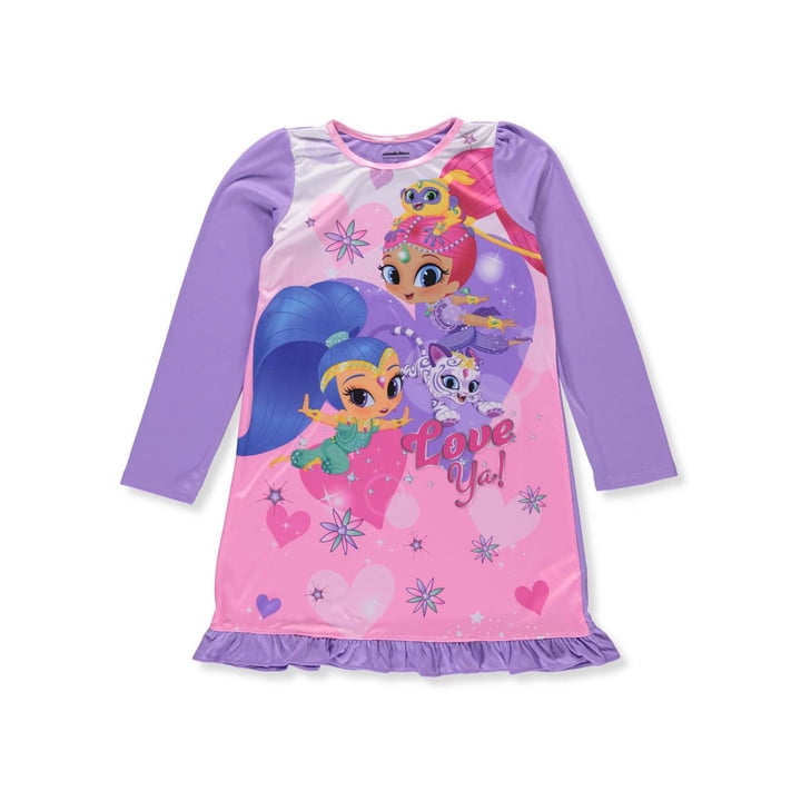 shimmer and shine long sleeve nightgown (big girl & little girl
