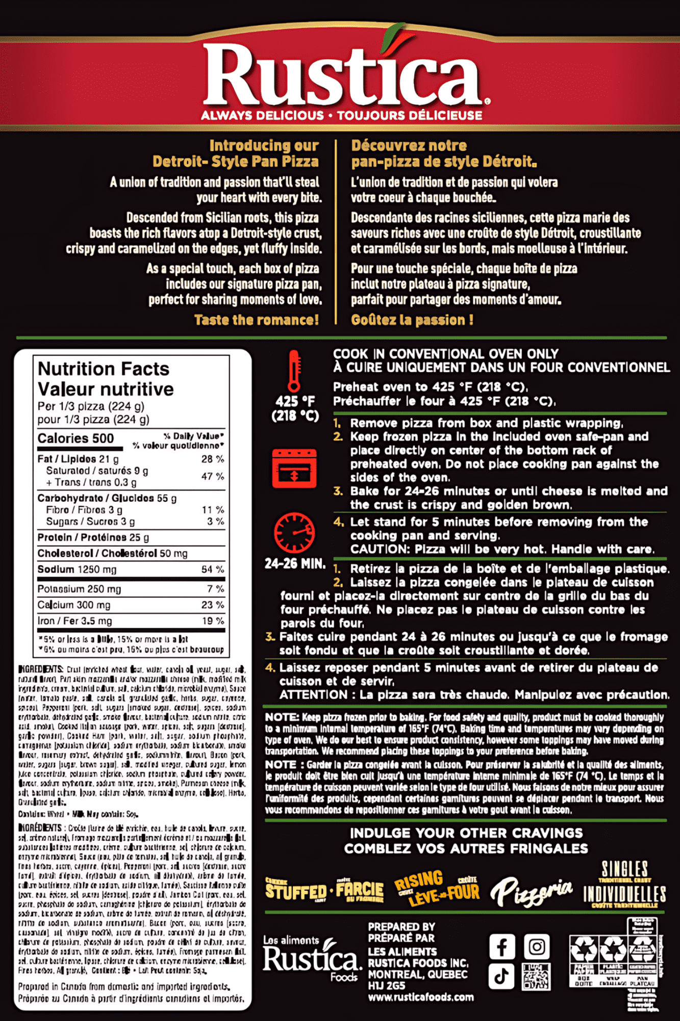 Rustica Detroit Style Pan Pizza Meat Lovers, Rustica Detroit Style Pan Pizza Meat Lovers