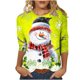 thumbnail image 3 of Jacenvly - Camiseta de béisbol de manga 3/4 para mujer, estilo raglán, cuello redondo, informal, para Navidad, 3 of 6