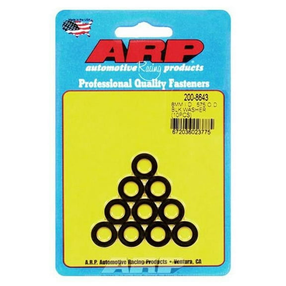 ARP 200-8643 8 mm x 0.57 in. Black Washers - Pack of 10