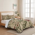 thumbnail image 5 of Twin Quilt Set 68''x86'', Rustic Botanical Lightweight Summer Bedspread Coverlet Set with 2 Pillow Shams, Vintage Floral Wildflower Breathable All Season Quilt Bedding for Dorm/Bedroom, 5 of 9