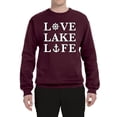 thumbnail image 2 of Wild Bobby, Anchor Wheels Love Lake Life, Unisex Crewneck Graphic Sweatshirt, Maroon, Medium, 2 of 4