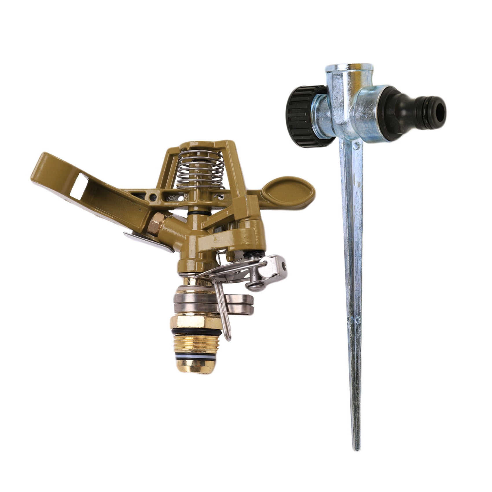4X 360 Degree Rotary Irrigation Sprayer Sprinkler for Lawn Garden Golf Grass Metal Impulse Spike Hose Water Sprayer