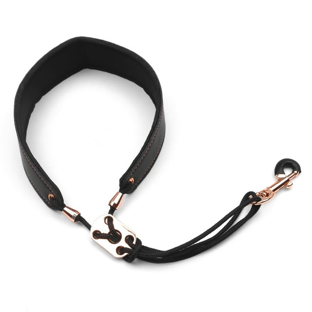 Sangle Réglable pour Saxophone, Sangle en Cuir avec Crochet en Métal pour Saxophone Alto Tenor Clarinette