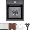 thumbnail image 2 of Drop in Kitchen Sink Workstation  Nano  Stainless Steel Deep Single Bowl with Quick Drainage &amp; Tarnish- Surface for Bar  Laundry  RV  Includes Accessories, 2 of 5