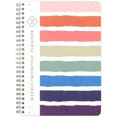 UPC: 0038576742734 | Cambridge GreenPath 2023 Weekly Monthly Planner Stripe Small 5 12 x 8 12 –
