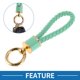 thumbnail image 2 of Llavero de Coche Único Bargains Llavero Universal con Anillo para Llaves Fobs de Cuero Sintético Metal Tono Dorado Verde Pálido 1 Pcs, 2 of 6
