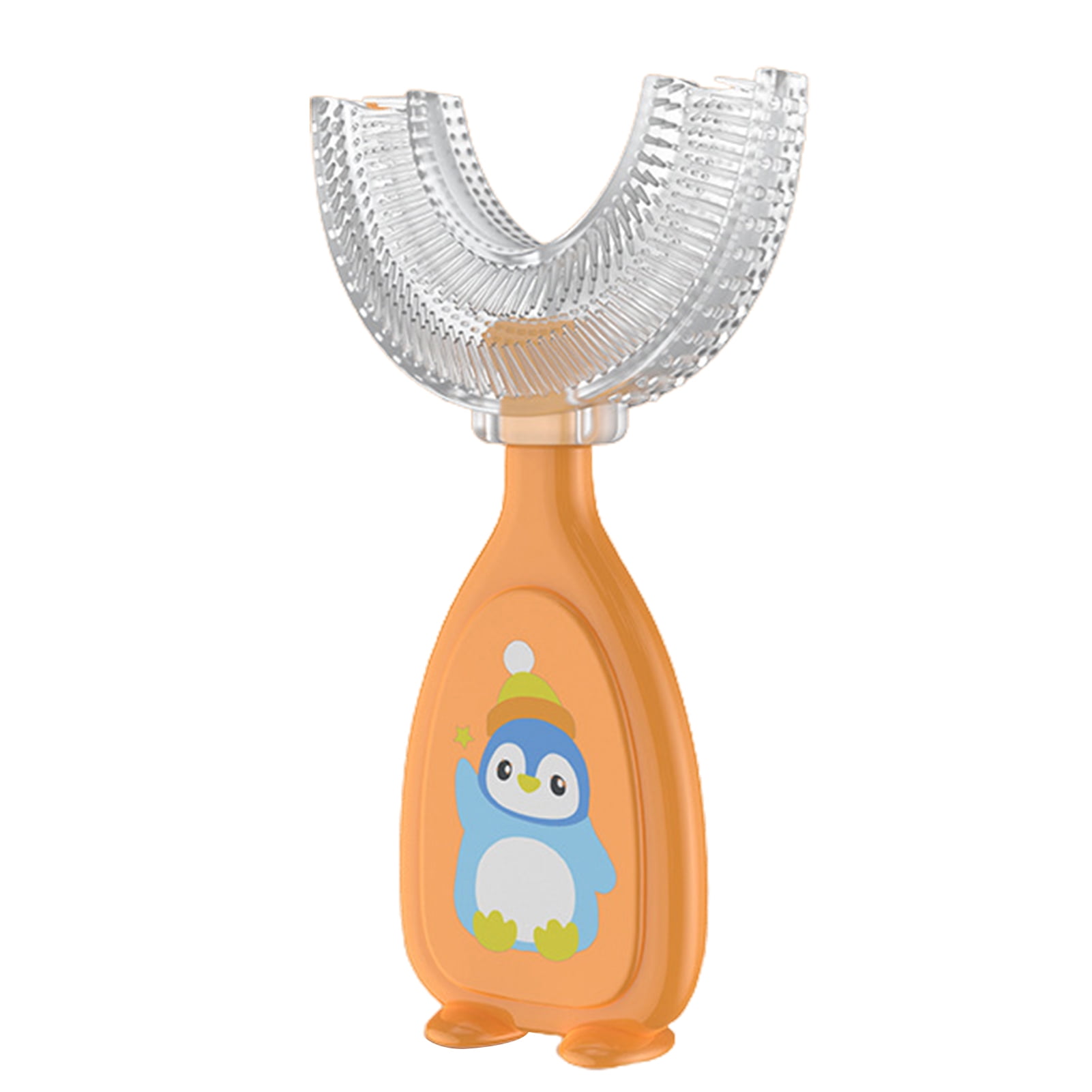 Grofry Baby Kids Toothbrush PP Handle 360 Degrees Cleaning Portable U Shape Toothbrush for Gum Care