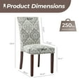thumbnail image 2 of Fabric Dining Chairs Set of 4 with Nailhead Detail and Wooden Legs, Upholstered Side Chairs for Kitchen and Dining Room – Grey/Blue Flower, 2 of 6