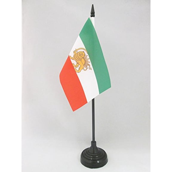 AZ Flag Iran Old Persia Table Flag 4x6 in 100D Polyester Plastic Base