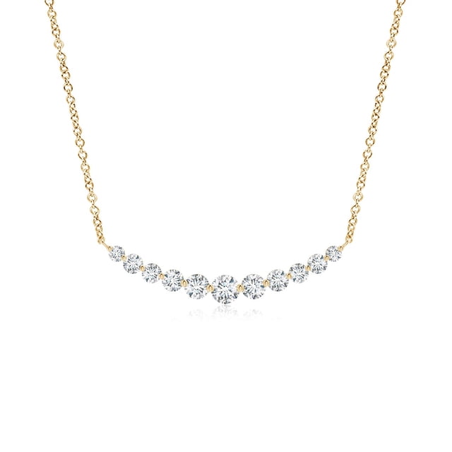 Angara Collier en Diamant Naturel - Collier Pendentif Rond Contemporain en Or Jaune 14K pour Femmes