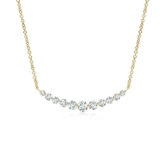 ANGARA Lab Grown Contemporary Diamond Journey Pendant Necklace for Women in 14K Yellow Gold (Size-3.8mm| Color-F-G| Clarity-VS) | Anniversary, Jewelry Gift for Women | Lab-Grown Diamond Necklace