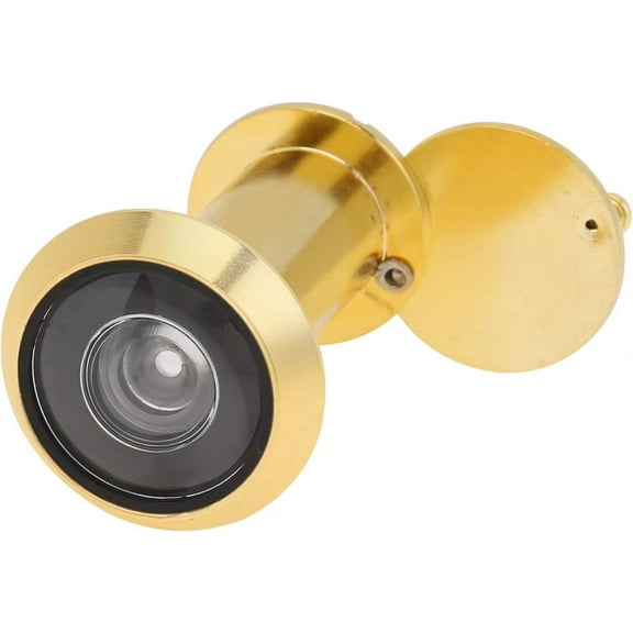 Door Viewer Peephole, 220-degree Peephole for Front Door with Heavy Duty Rotating Privacy Cover for 1-1/2" to 2-3/8" Doors (Gold)