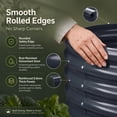 thumbnail image 4 of KINIMOX 6x3x2 FT Gray Galvanized Raised Garden Bed, 24in Tall Metal Planter Box Outdoor, Oval Garden Bed for Vegetables Flowers Herbs, 0.6mm Thick Rust-Resistant Steel, 4 of 8