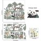 thumbnail image 2 of Cartoon Tropical Rainforest Animal Wall Stickers, Removable Green Plants Lion Giraffe Elephant Decals, Diy Wall Art Decor Decorations For The Wall Win, 2 of 5