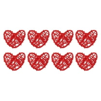 Uxcell 20Pcs Heart Shaped Rattan Ball Vase Filler Natural Rattan for Wedding Home Decoration Red 2 in