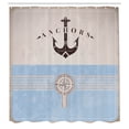 thumbnail image 3 of Ambesonne Nautical Shower Curtain, Vintage Marine Ocean Print, 69"Wx70"L, Baby Blue, 3 of 3