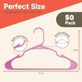 thumbnail image 2 of Pink Plastic hangers 50 Pack– Heavy-Duty Plastic Hangers Slim and Space-Saving Hangers, Durable & Lightweight PP Hangers with Non-Slip Shoulder Notches for Slip Dresses, Suits, Jackets & Camisoles, 2 of 9